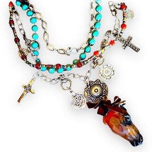 “Kremling Colorado Ride!” OOAK Boho, Western, Southern necklace by Susan A Ray